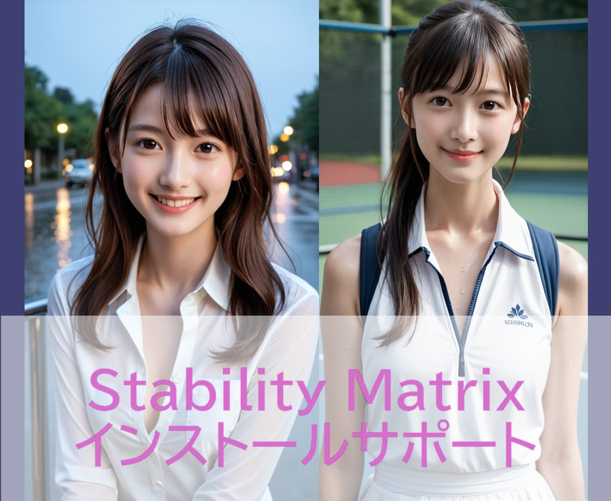 ご自宅のPCでAI美女を生成できるようにします ローカルPCなら好きな画像を作り放題。 イメージ1