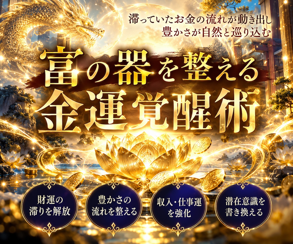 富の器を整え豊かさを受け取る金運覚醒術を施します 財運の滞りを読み解きあなた専用の豊かさの流れを多角的に整える イメージ1