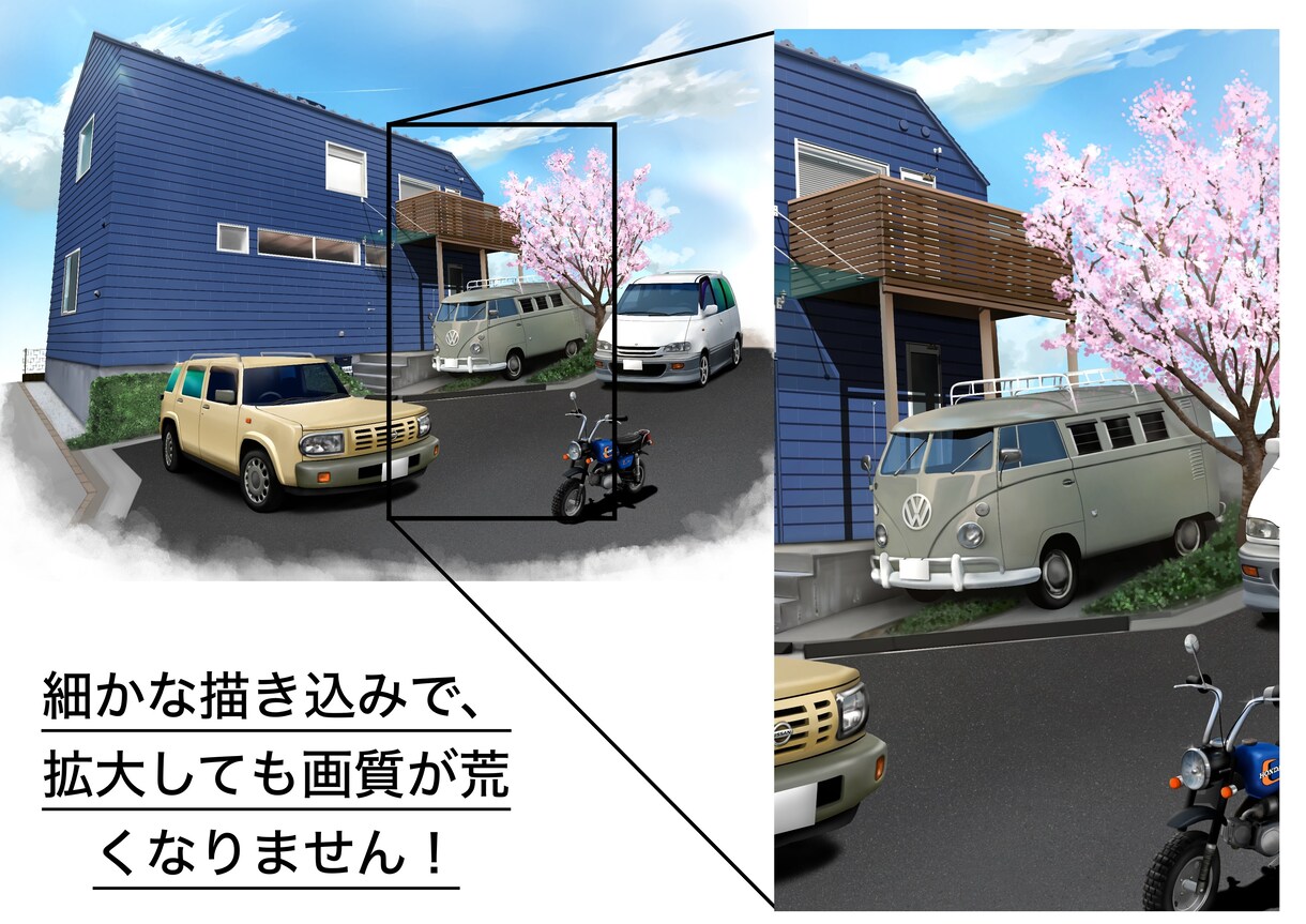 B2で大きく高画質な車のイラスト制作します 愛車のポスターなど作りたい方是非！ イメージ5