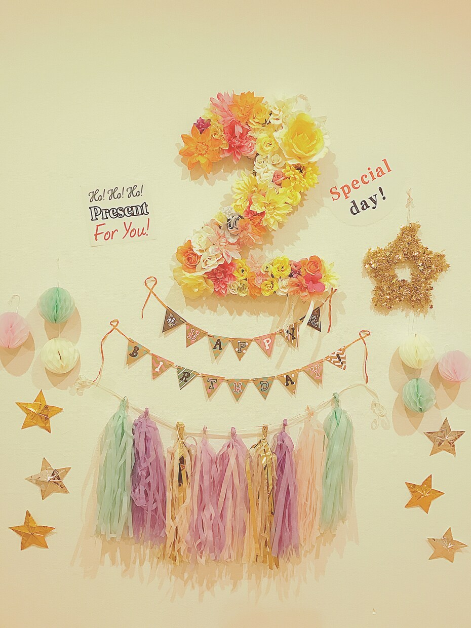自宅で可愛く簡単に★☆パーティーデコ教えます 画像載せた壁面デコレーションの作り方を教えします♫ イメージ3