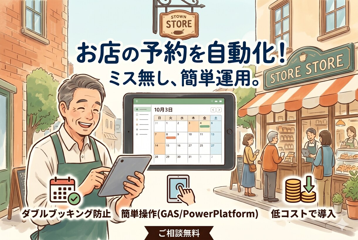 店舗予約システム開発します "町のお店"の予約業務をマルっと自動化します! イメージ1