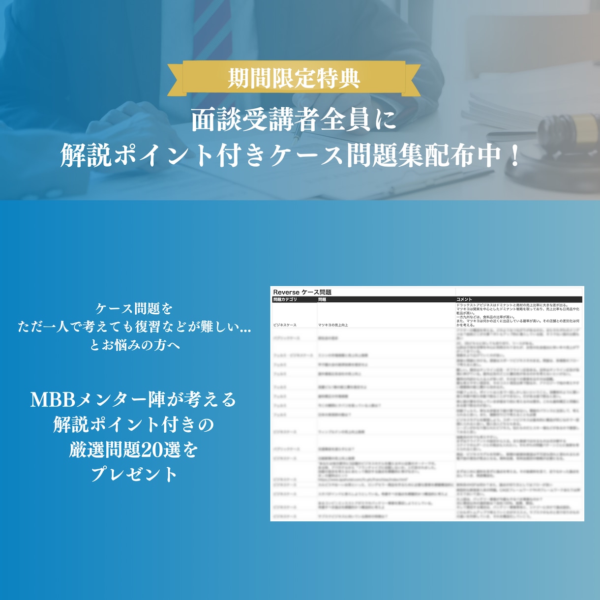 ケース問題集付き】FB付き模擬ケース面接を行います 3ヶ月で米系トップティアファームに内定したノウハウをご提供 イメージ2