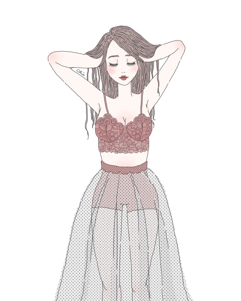商用利用可！可愛くてお洒落な女の子絵を描きます ポストカード、Tシャツデザインにも！今だけアイコン作成無料！ イメージ6