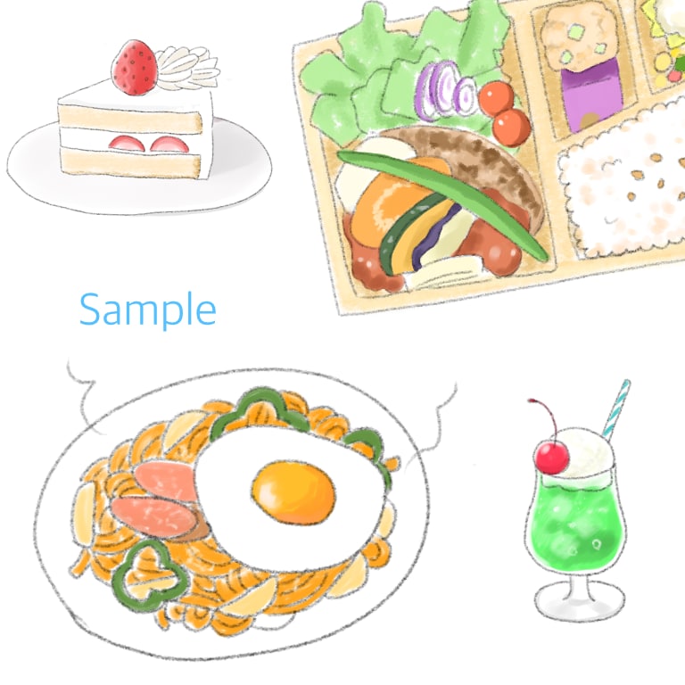SNSやブログ等に！食べ物イラストお描きします あたたかみのあるタッチで仕上げます。 イメージ1