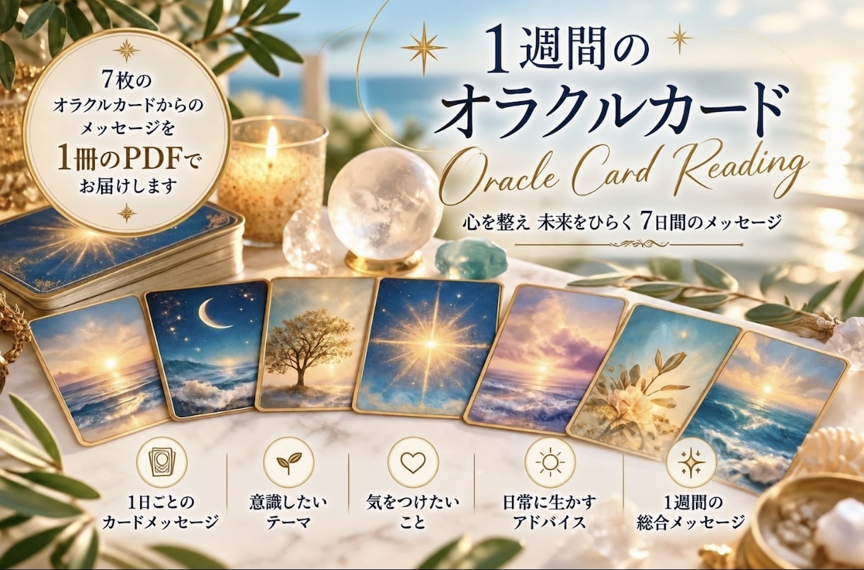 あなたの1週間をもっと素敵な毎日へと導きます 7枚のオラクルカードから始まる あなたのための1週間 イメージ1