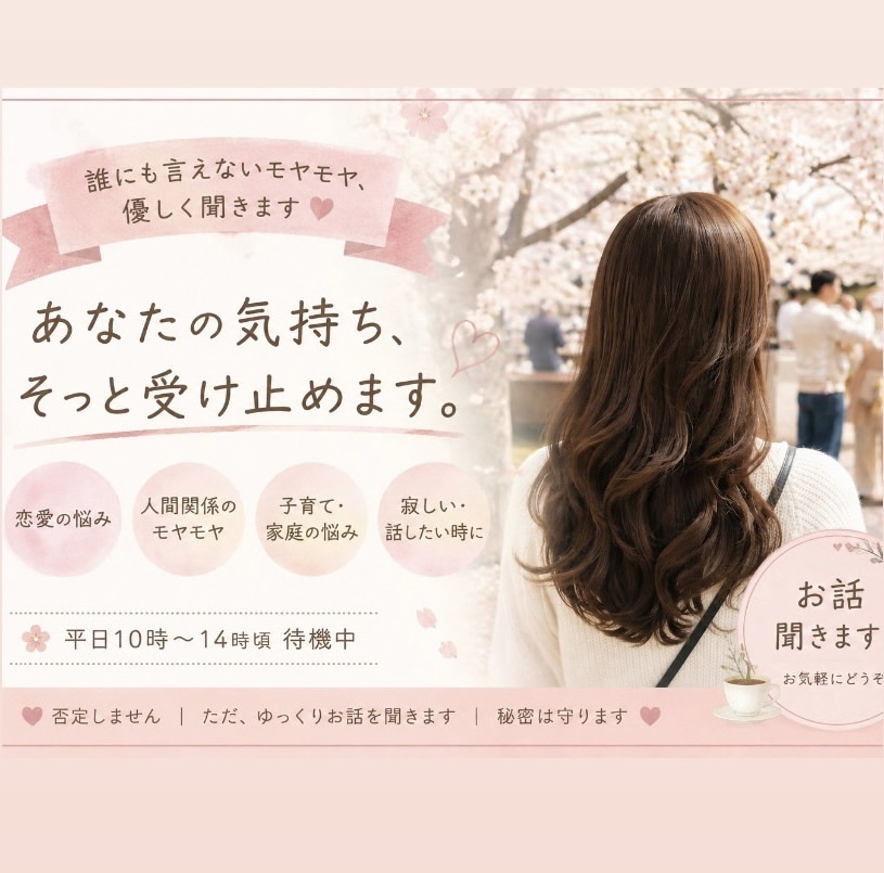 誰にも言えないモヤモヤ…優しく聞きます お好きなタイミングで3往復のやりとりです イメージ1