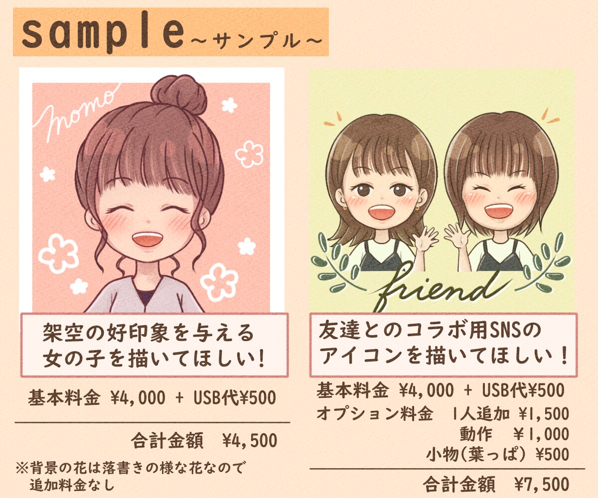 ちょっと似てる！？かわいい系アイコン描きます 好感度UP間違いなし!!かわいいデフォルメ イメージ3