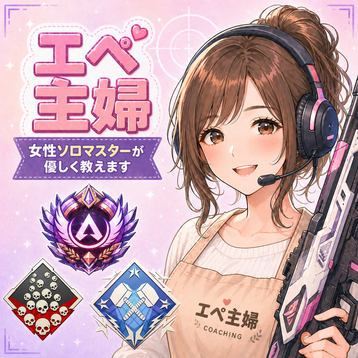 apex legends・CSのコーチングをします 女性ソロマスター(主婦)が設定全般からランク同行まで楽しく♪ イメージ1