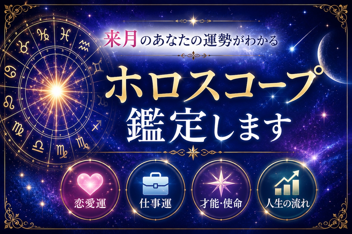 来月のあなたの運勢をやさしく鑑定します 来月のあなたの運勢をやさしく鑑定恋愛・仕事OKホロスコープ イメージ1