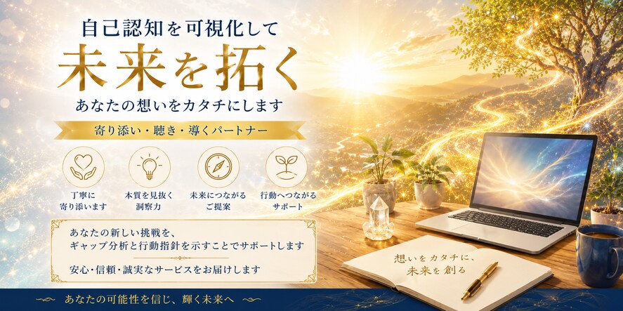 本質と行動のギャップを埋める行動指針を示します 本来の強みを炙り出し、自分らしく生きる最適解を示します イメージ1