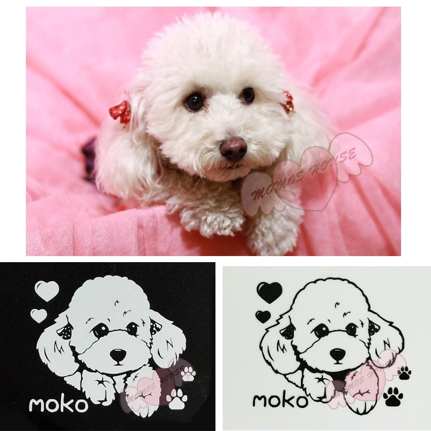 わんこのお写真からカッティングステッカー作成します 愛犬写真からあなただけのカッティングステッカーをお作りします イメージ2