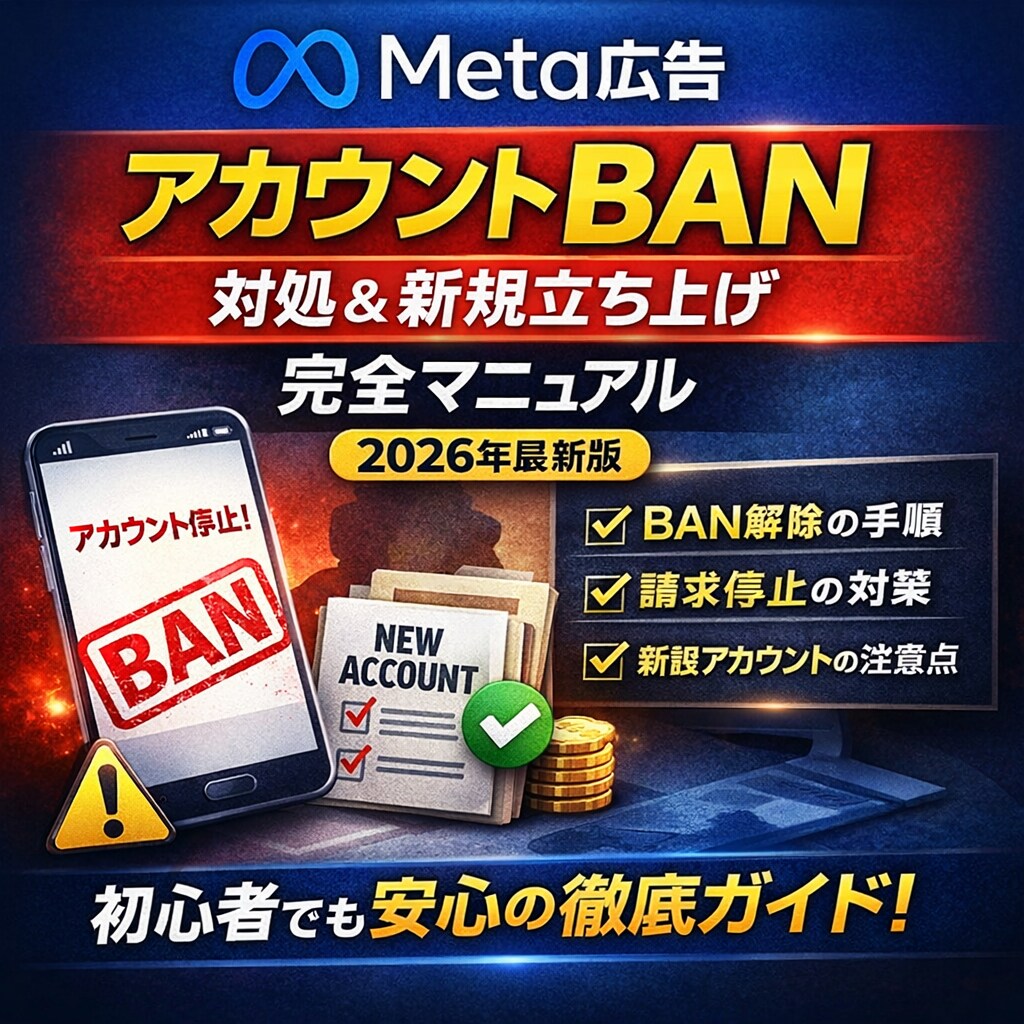 Meta広告の垢BAN対策マニュアルを提供します 停止時の初動、審査依頼、新規環境の注意点まで イメージ1