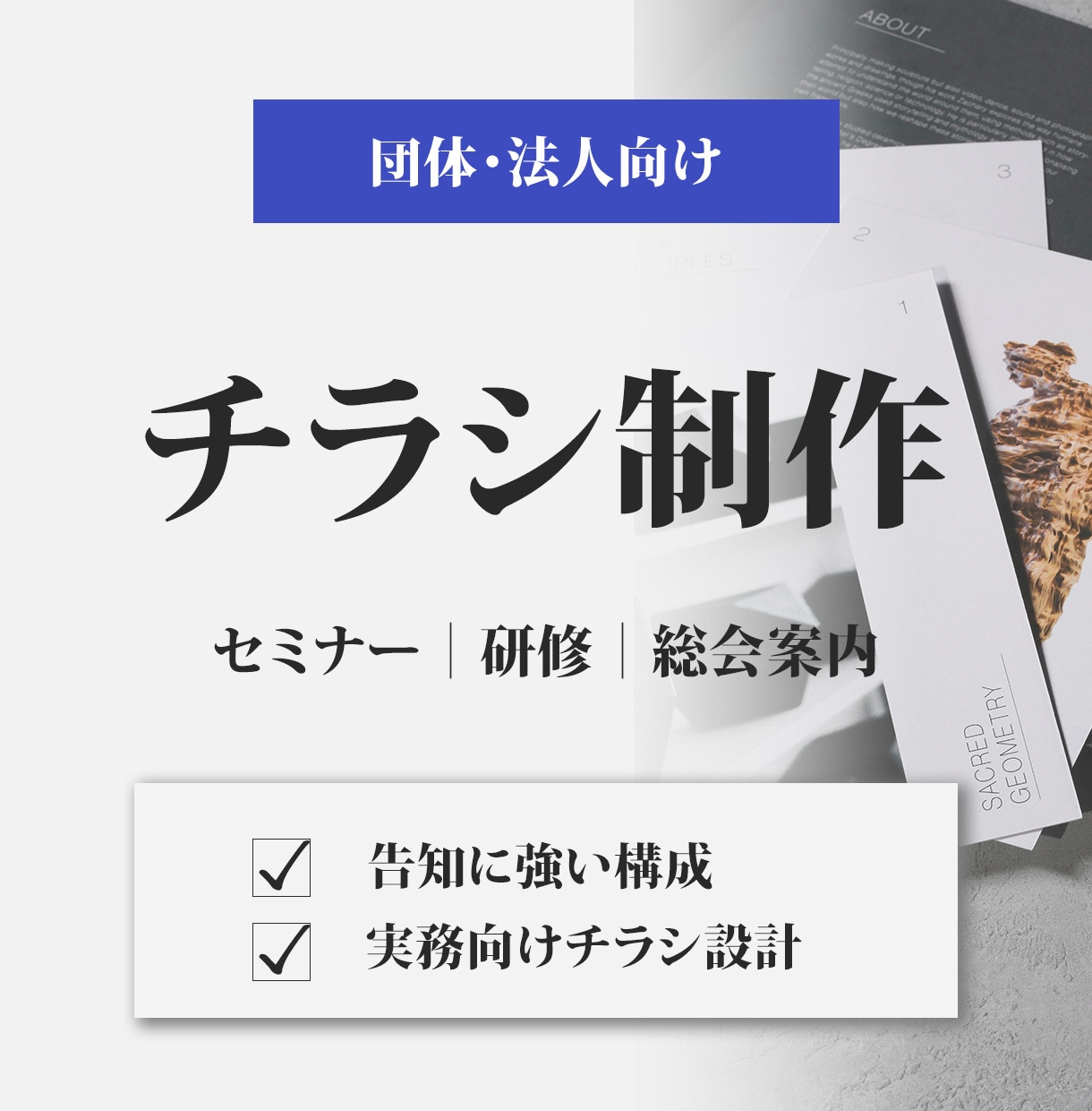 団体・法人向けチラシ制作します セミナー・研修・総会案内に対応｜BtoB専門 イメージ1