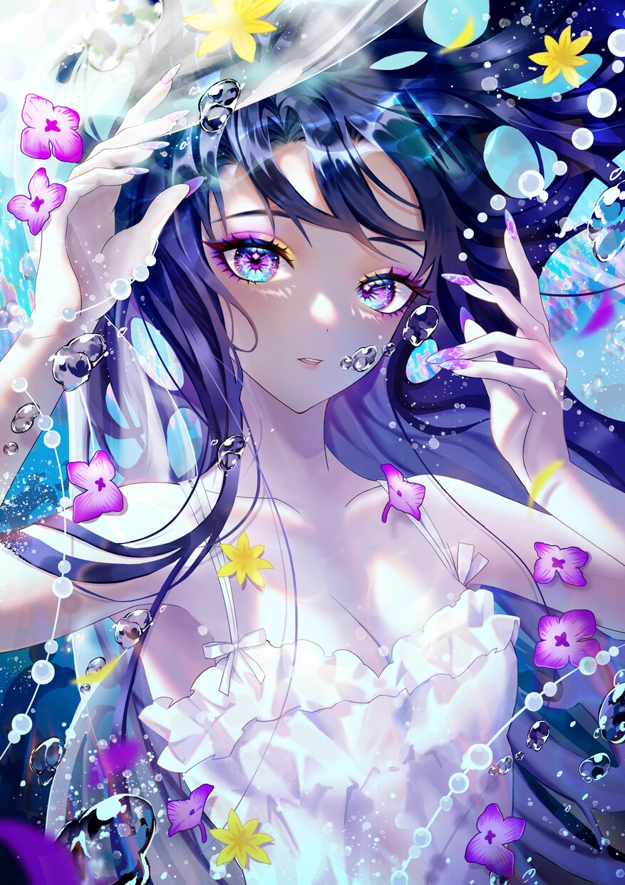 綺麗なイラスト・キャラクターデザイン制作致します 綺麗で儚い雰囲気や、細かい装飾フリルなどのデザインが好きです イメージ2