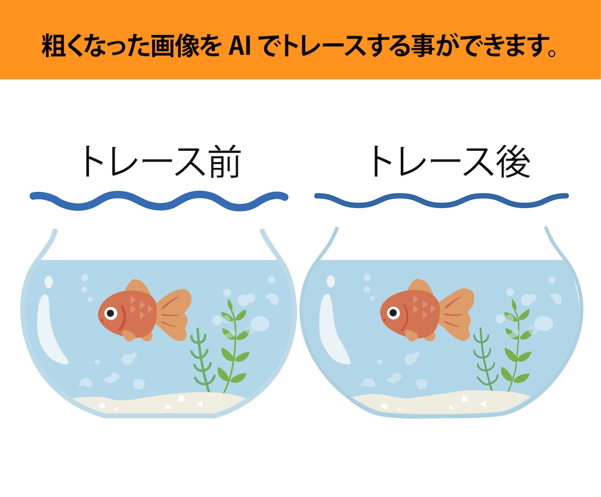 粗い画像や手描きイラストをトレース・データ化します 画像をトレース、Ai化！粗い画像をきれいに変身 イメージ3