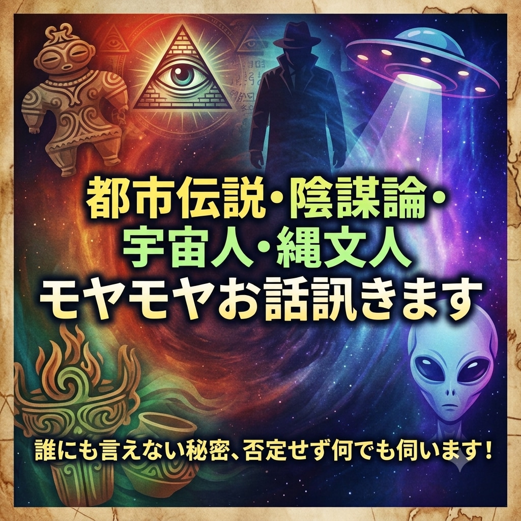 都市伝説・陰謀論・宇宙人不思議な話、何でも訊きます 「実はね…」周りに言えないマニアックな話、大歓迎！ イメージ1