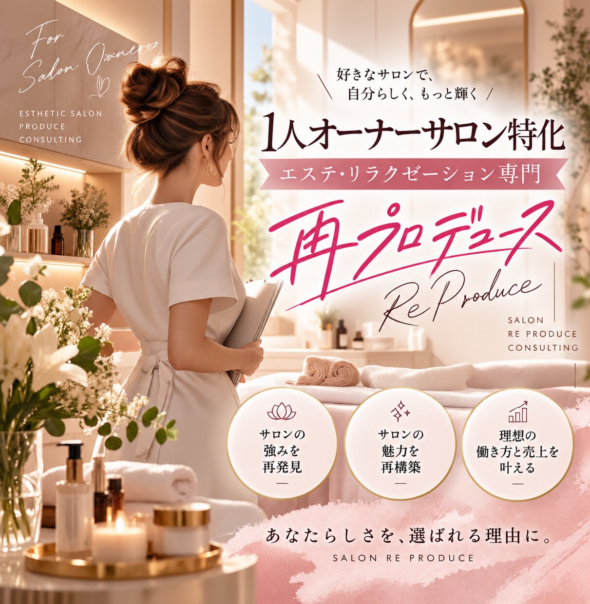 女性オーナーのサロン再プロデュース相談をします 初回限定3,000円♡あなたらしさで愛されるサロンへ イメージ1