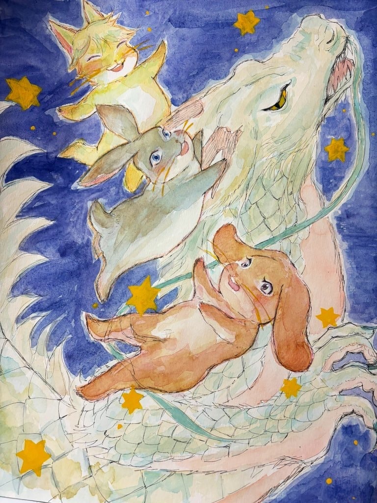 うさぎさんの水彩画を描きます 幸せうさぎ隊がうーちゃんのイラストを描いてお届け！ イメージ3