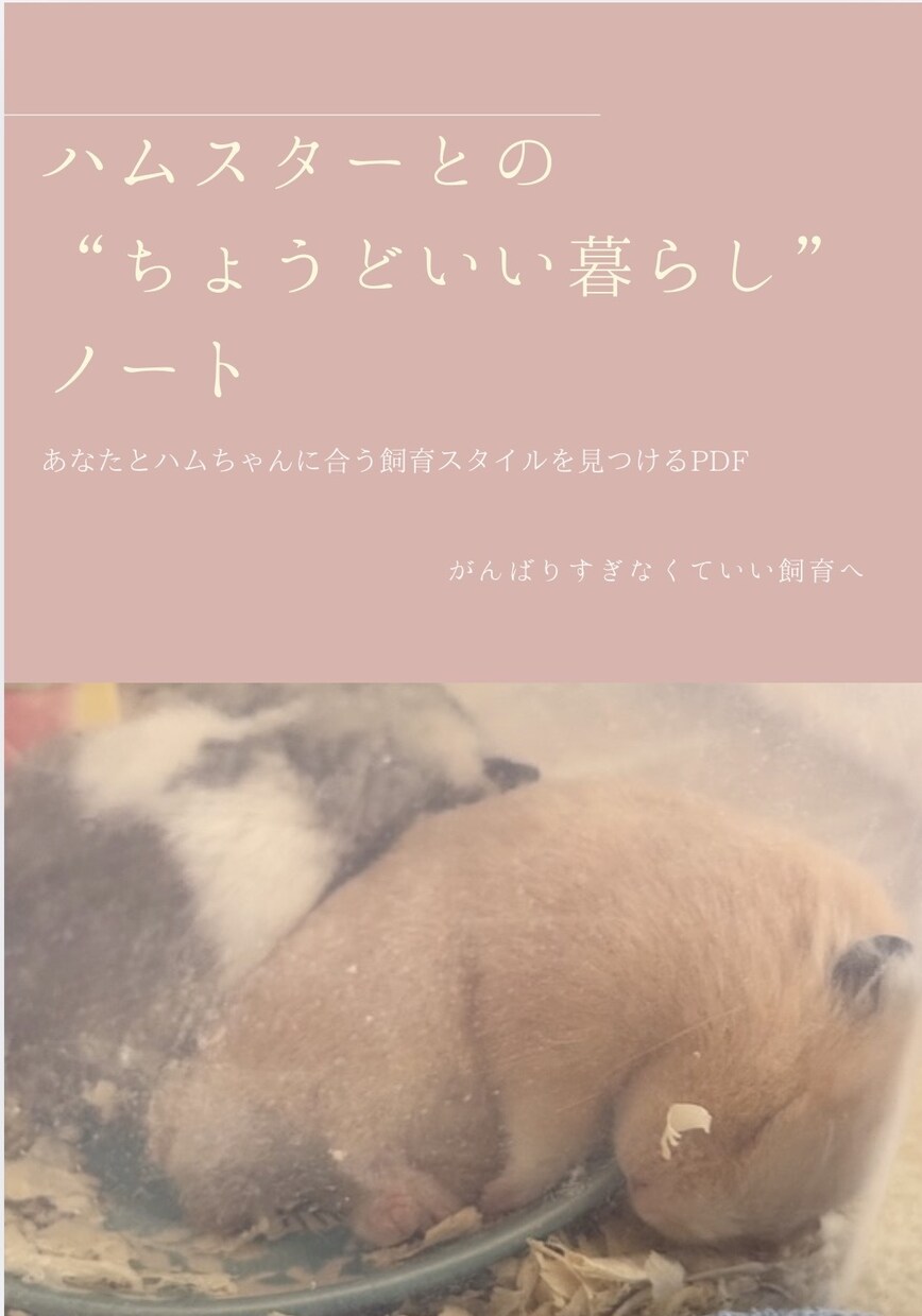 がんばりすぎないハムスター飼育ノートを提供します 正しさに疲れた方へ、やさしい飼育ノート イメージ1