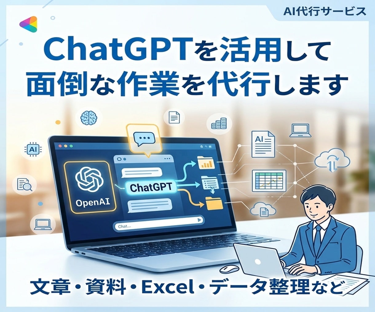 AIを活用した面倒な作業・事務作業を代行します AIを活用した作業の代行お任せください イメージ1
