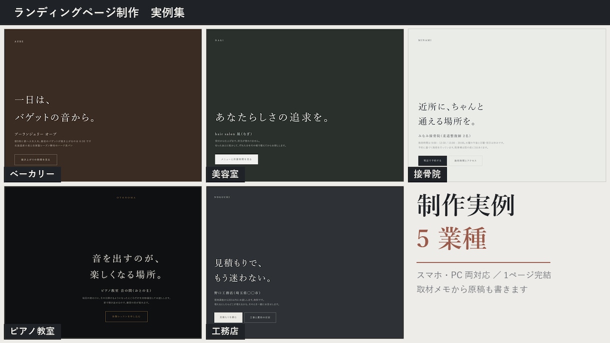 小さなお店のホームページを制作します その店にしか書けない一文から作ります イメージ1
