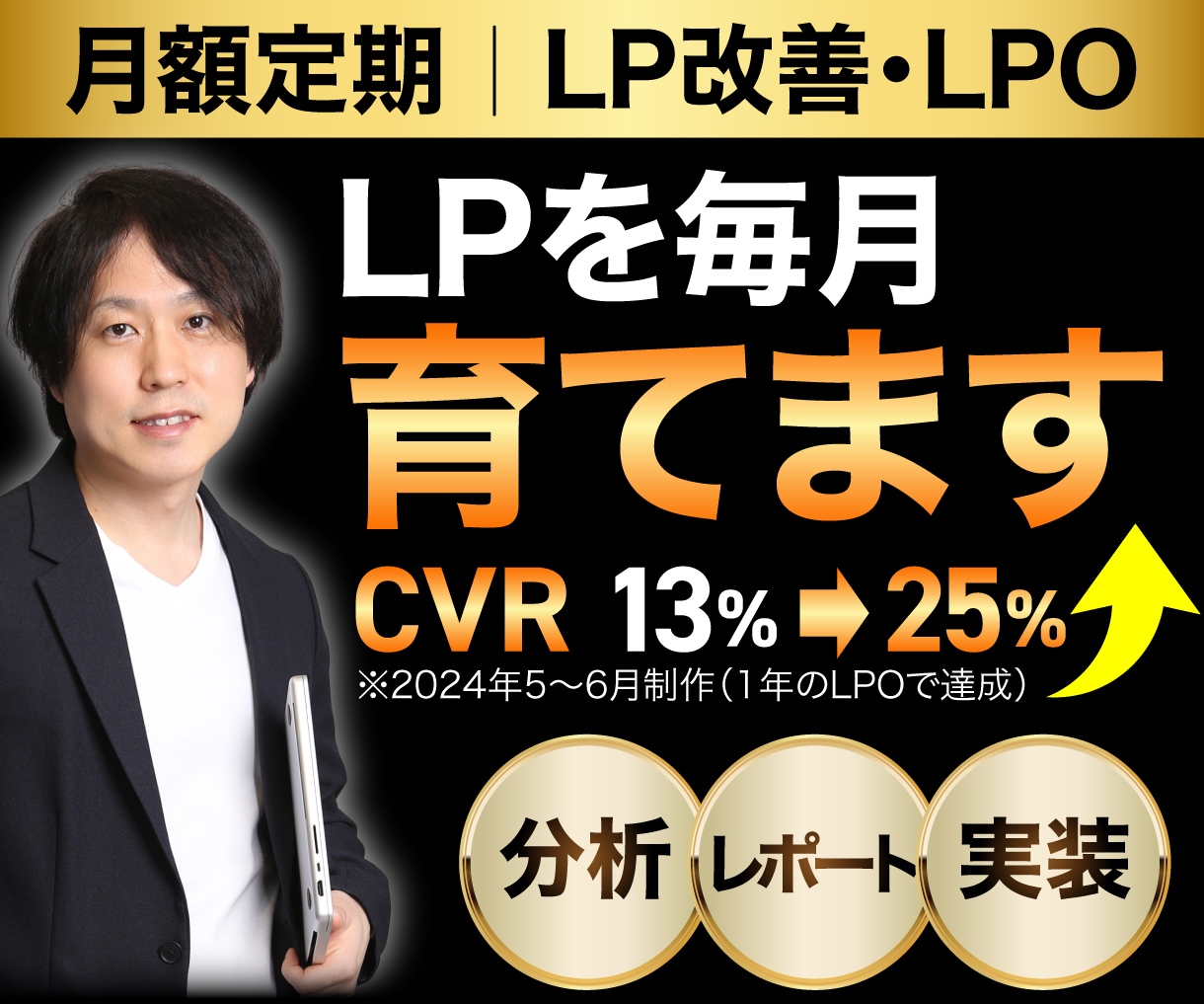 LP改善・LPOを毎月データPDCAで代行します LP公開後が本番。データで売れるLPに育てます。 イメージ2