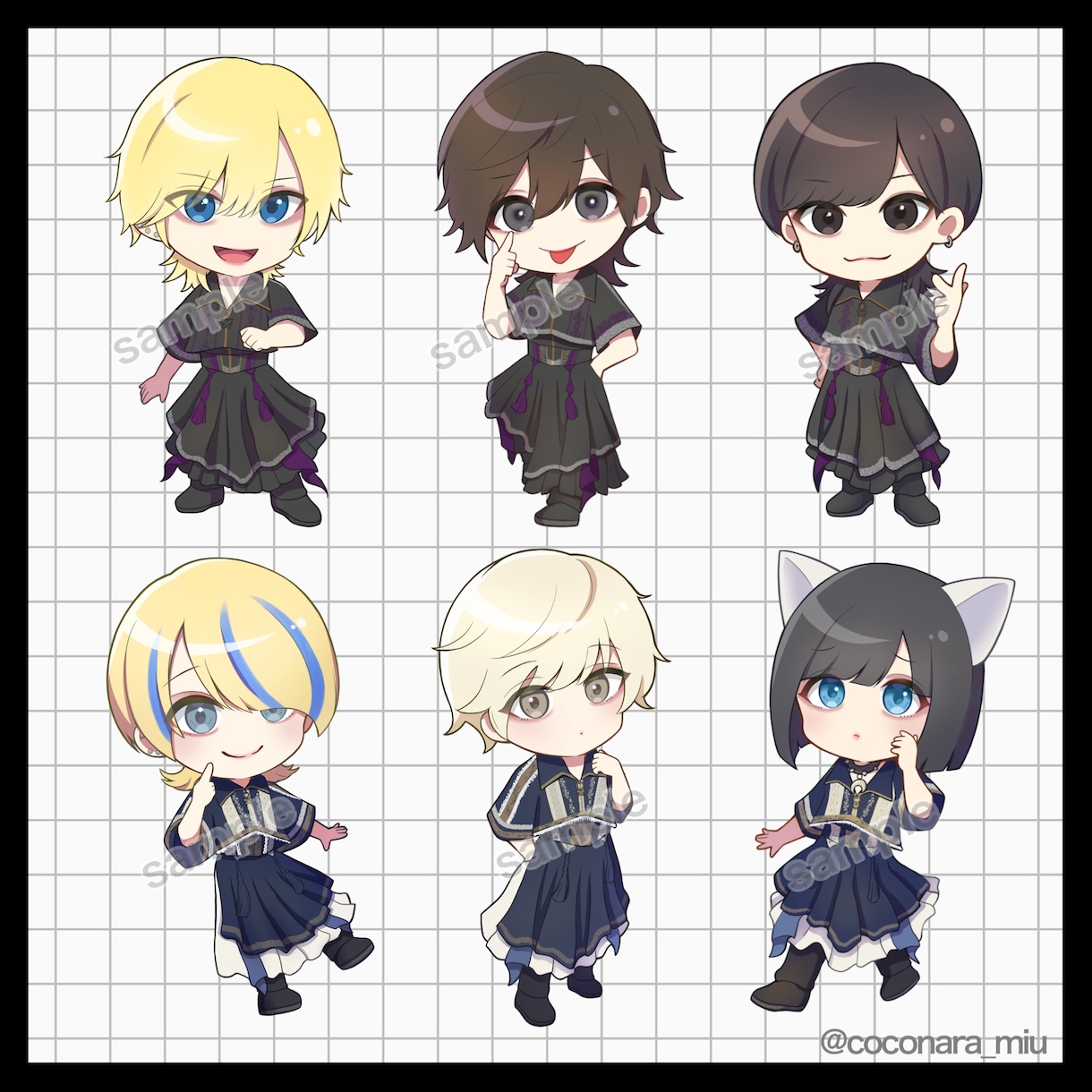 商用料込！かわいいアニメタッチのミニキャラ描きます アイコンやグッズ等に使えるイラスト作成します イメージ8