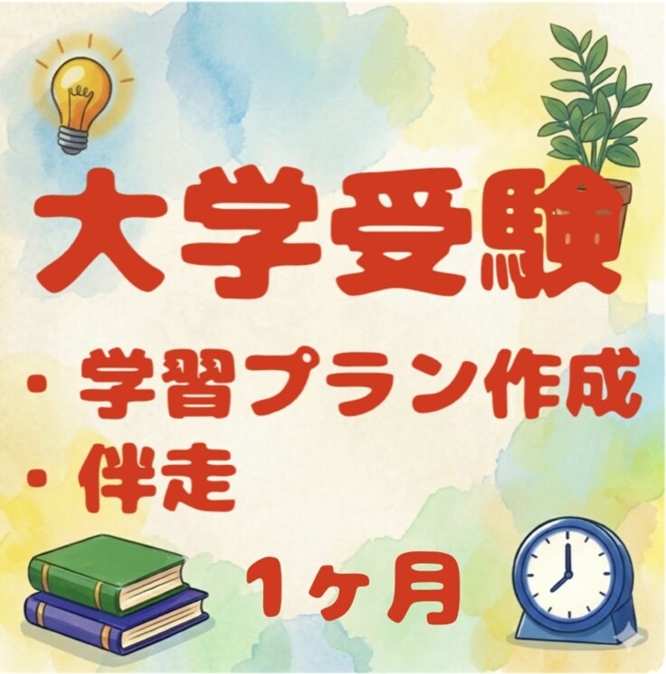 大学受験　学習プランを作成・伴走します 先着4名限定のモニター価格6,000円です！！ イメージ1