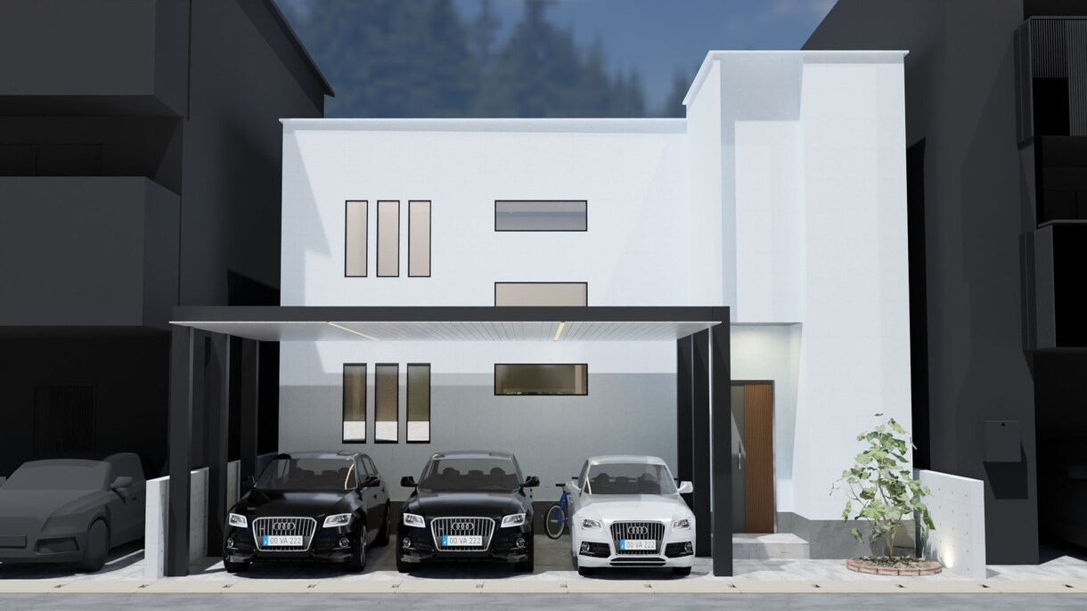実績作りの為、基本料金で4アングル作成できます フォトリアルな建築パース！住宅・店舗お任せ下さい。 イメージ1