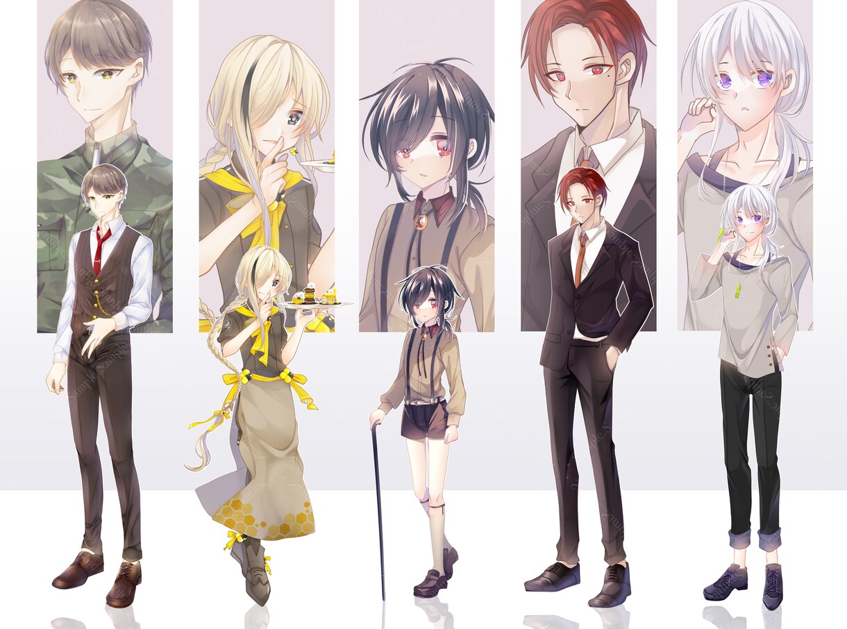 可愛い女の子/男の子の立ち絵やイラストを承ります 透明感のあるイラストで通常頭身、デフォルメ立ち絵を作成します イメージ8