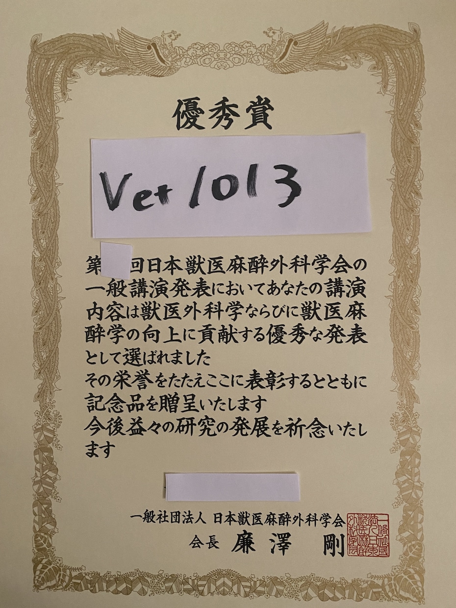 現役獣医に直接相談！犬・猫の病気・治療相談のります 日本獣医麻酔外科学会で受賞した獣医による相談受付：画像に証拠 イメージ2