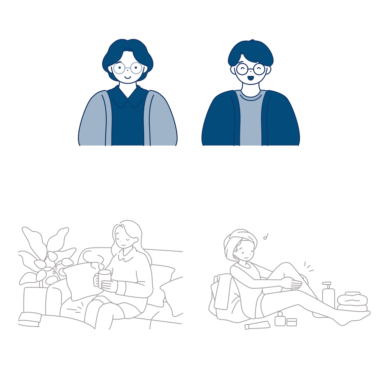 やさしく温かいイラストをお届けします やわらかな線と色で、日常に寄り添うイラストを。 イメージ3