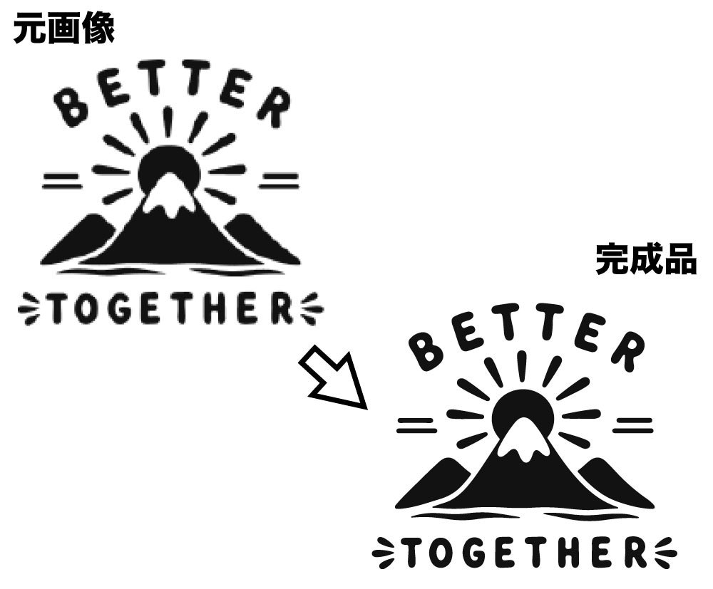 画像や文字の修正・加工・トレース承ります 拡大しても輪郭が滑らか。印刷に強いデータへ整えます。 イメージ4