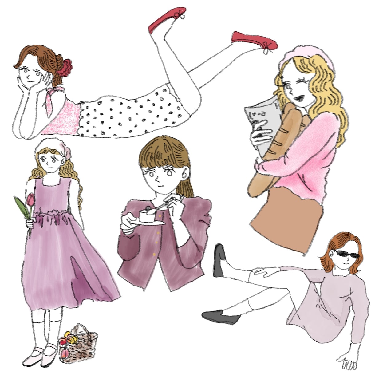 SNS・note用大人可愛いイラスト描きます 気分に寄り添うやわらかイラスト作成します イメージ1