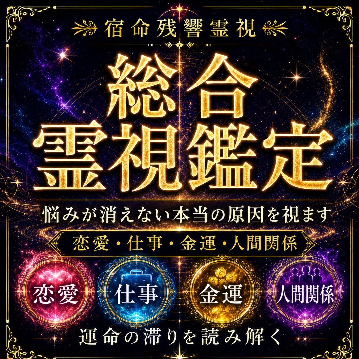 宿命残響霊視｜悩みが消えない本当の原因を視ます 恋愛・仕事・金運・人間関係｜宿命の響きで運命の滞りを読み解く イメージ1