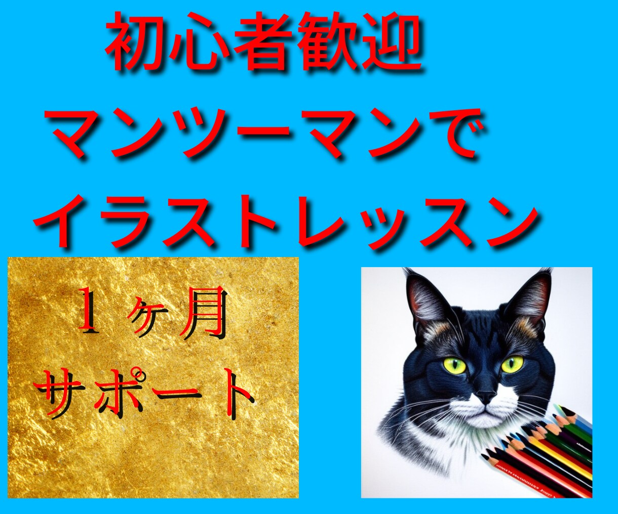 初心者OK！元美術教室講師が優しくイラスト教えます 1ヶ月の個別レッスン！添削やあなたに合った上達法をアドバイス イメージ1