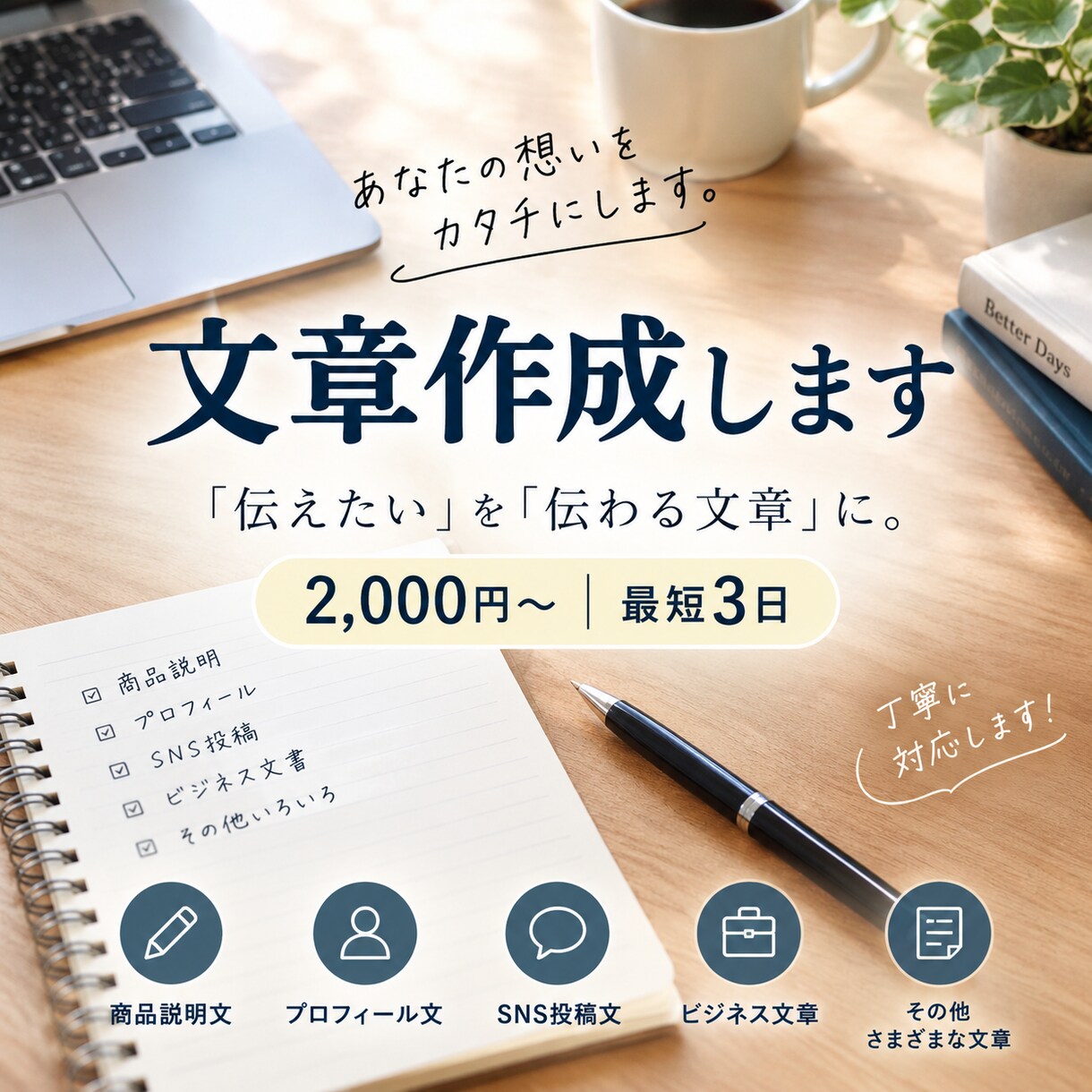 伝えたいことを自然で伝わりやすい文章に整えます あなたの伝えたい思いを自然に整えます イメージ1
