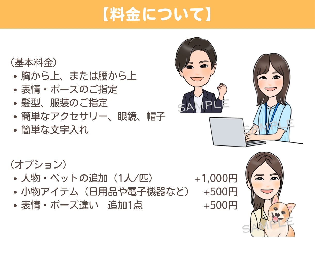 表情・ポーズ違いのアイコン『5セット』描きます SNS・ブログ・挿絵などのイラストに♪ゆるふわ似顔絵！ イメージ8