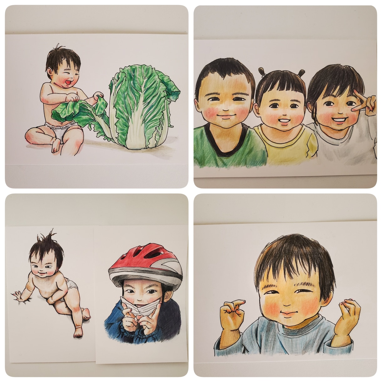 家族や子ども、ペットの似顔絵を描きます 色鉛筆画の似顔絵を、気軽に楽しんでみませんか イメージ2