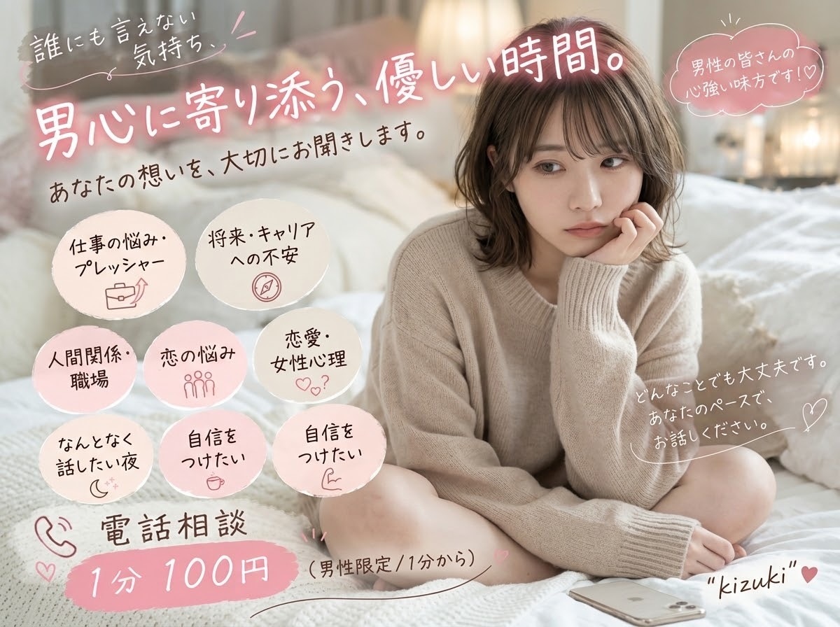 あなたの話、ゆっくり聞きます 強がらなくていい時間、あります。 イメージ1