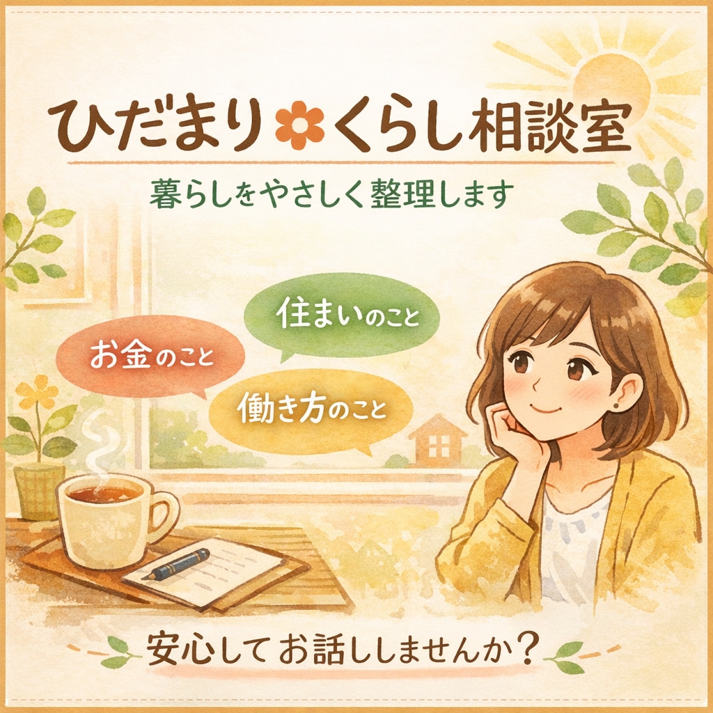 ひだまり＊くらし相談室｜暮らしをやさしく整理します 安心して話せる、暮らしの相談時間 イメージ1