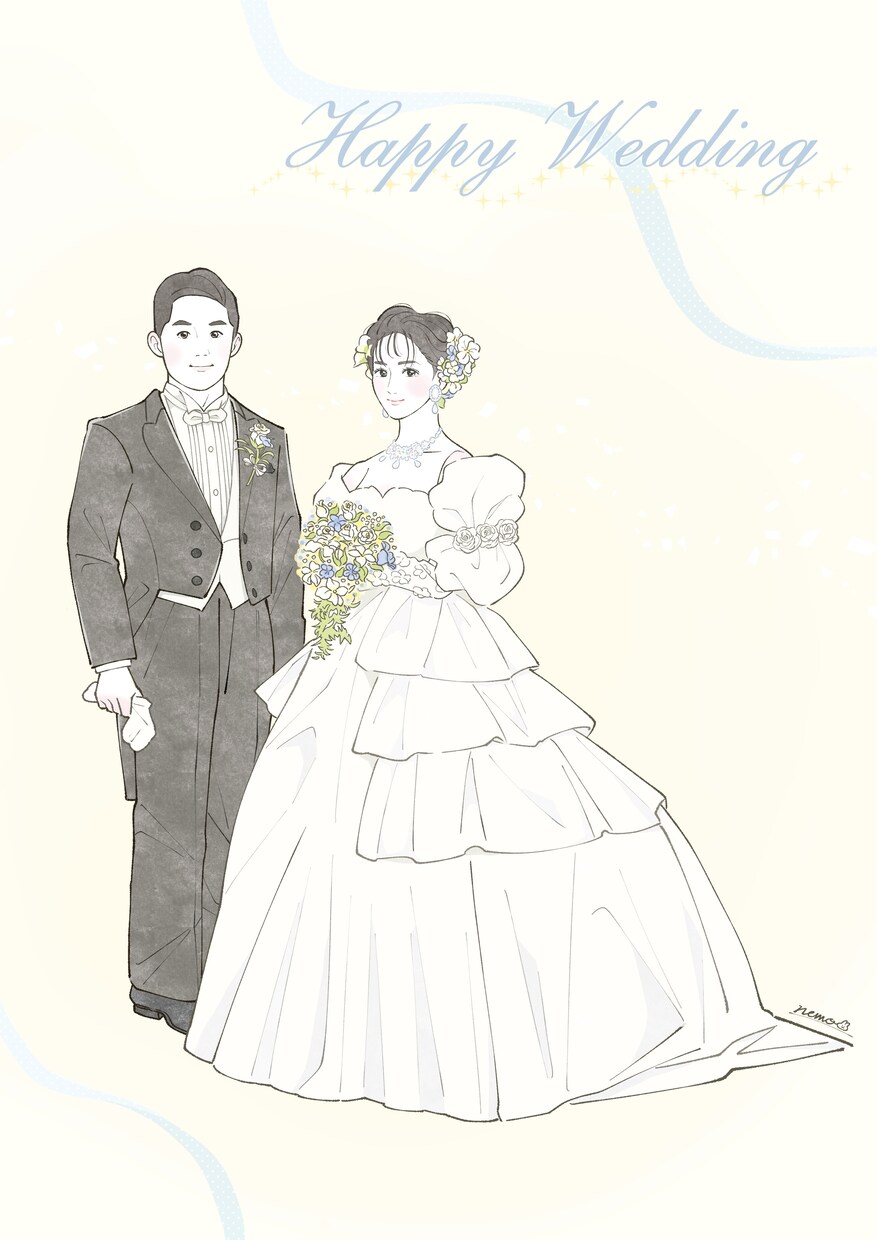 思い出をイラストに♡ふんわりかわいい似顔絵描きます ウェディング装飾やSNSアイコン、プレゼントにおすすめです♩ イメージ4