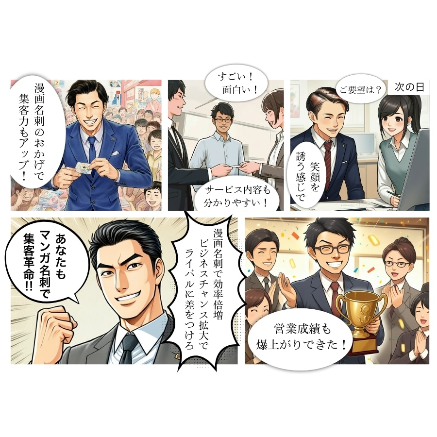 記憶に残る第一印象！マンガ名刺をつくります マンガで会話のキッカケとビジネスチャンスをGET！ イメージ3