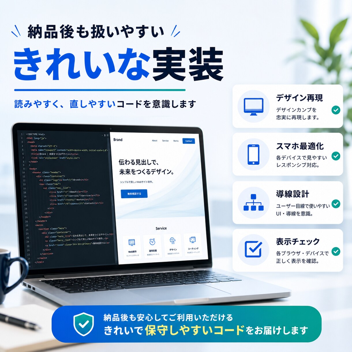 FigmaカンプからLP・Webサイトを実装します 3,000円〜｜スマホ対応・丁寧にコーディング イメージ5
