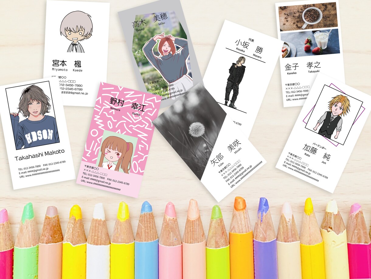 イラストを使用したオリジナル名刺を作成致します ロゴ、イラストを使った印象に残る名刺を作成致します。 イメージ3
