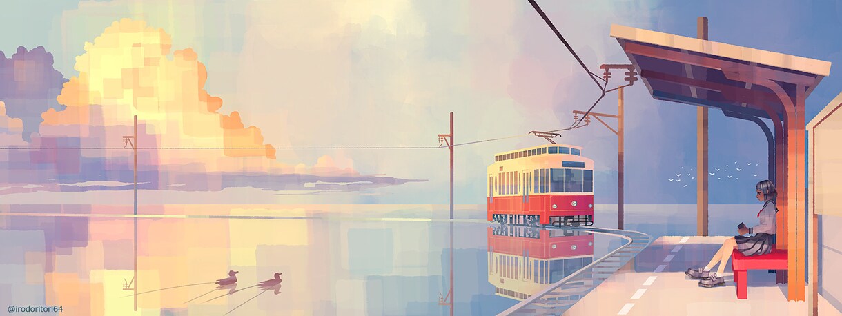 雰囲気のある背景主体のイラスト制作致します 雰囲気のある色彩、優しい絵柄でノスタルジックな雰囲気です イメージ7