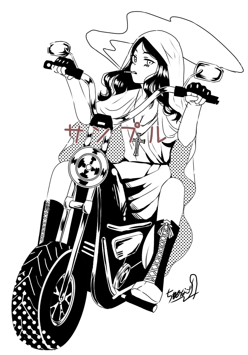 グッズ・Tシャツに！！モノクロイラストお作ります 販売物OK！配布OK！可愛い・かっこいい・ゆめかわいい イメージ4