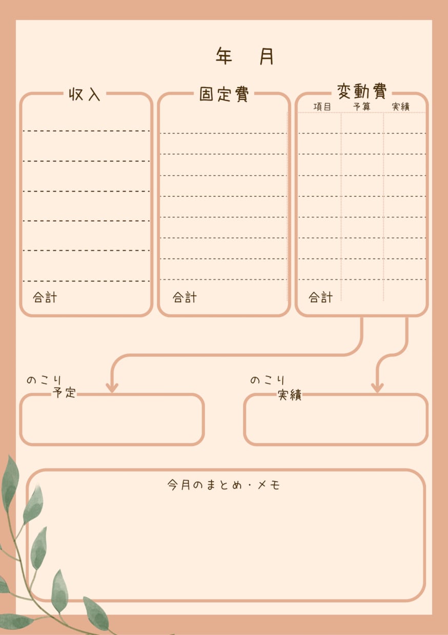 暮らしに合う家計簿・記録シートを作成します 暮らしに合うフォーマットを提案します イメージ3