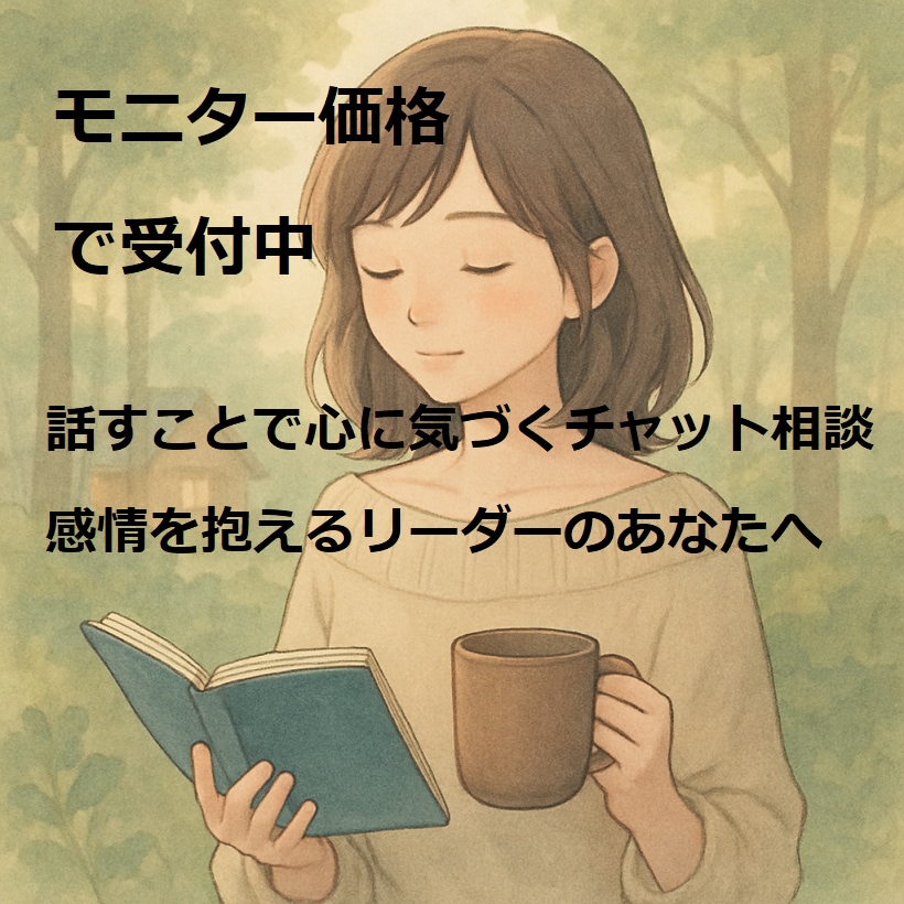 頑張りすぎるリーダーへ  話せる場所、届けます 医療現場リーダー＆衛生管理者との感情整理と言葉のチャット イメージ1