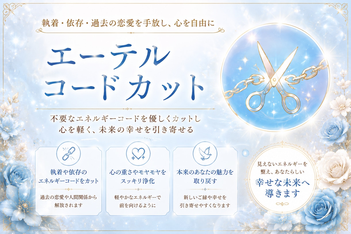 エーテルコードを２つカットします エーテルコードカットをカットして、人間関係を楽に！ イメージ1